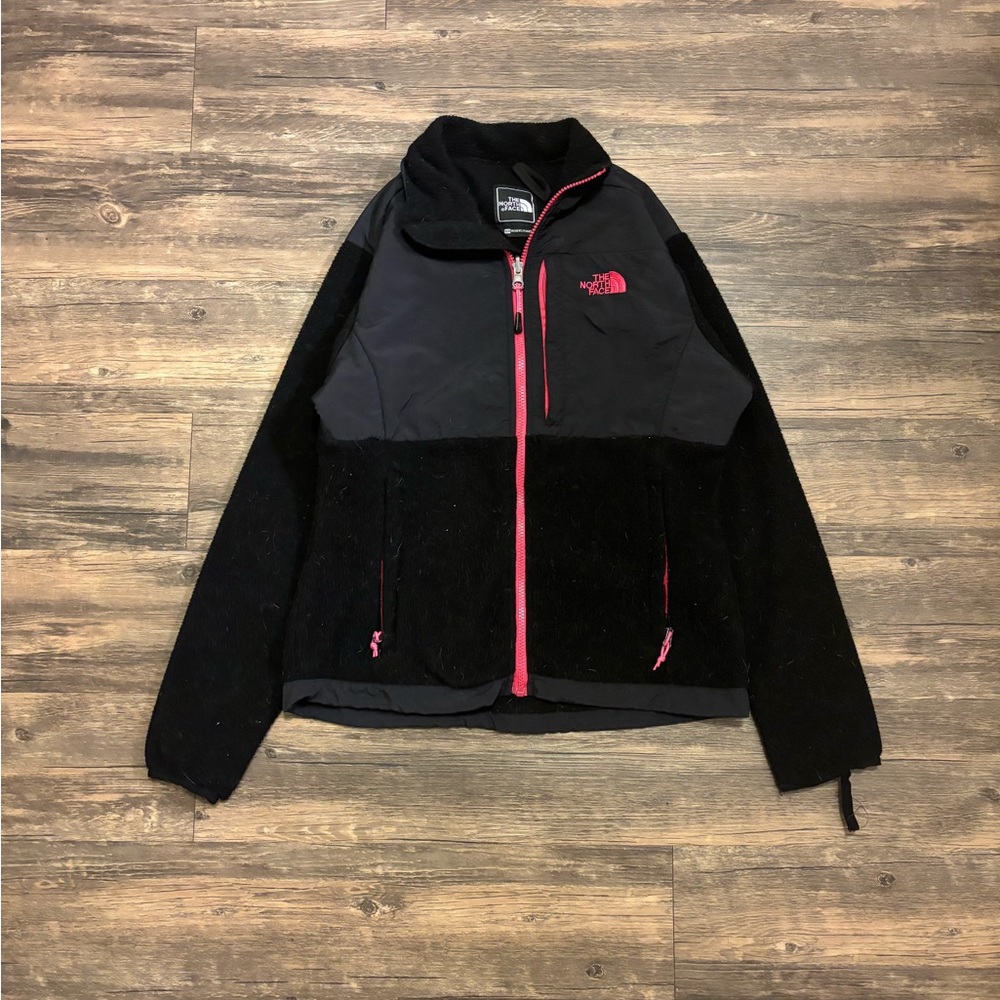 Pink and Black Northface Fleece Zip up Jacket
